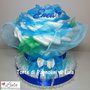 Torta di Pannolini Pampers baby dry bouquet FIORI mazzo rosa idea regalo nascita battesimo baby shower