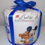 TORTA di PANNOLINI Pampers + NOME DEDICA PERSONALIZZABILE pacco regalo fiocco idea regalo nascita battesimo baby shower