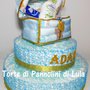 Torta di pannolini SCRIGNO PORTAGIOIE BAULE FORZIERE + PRODOTTI IGIENE idea regalo nascita battesimo baby shower femmina