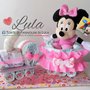 Torta di Pannolini Pampers Treno trenino + peluche MINNIE idea regalo nascita battesimo baby shower