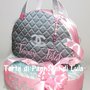 Torta di Pannolini femmina Borsa Borsetta Pochette Pampers Baby Dry idea regalo nascita battesimo baby shower