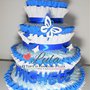 Torta di Pannolini Pampers Baby Dry + farfalla e nome 3D idea regalo nascita battesimo baby shower