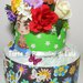 Torta di Pannolini Pampers Baby Dry Frida Kahlo idea regalo nascita battesimo baby shower gravidanza fiori