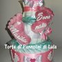 Torta di Pannolini Pampers Baby Dry Piedini impronte idea regalo nascita battesimo baby shower gravidanza fiori