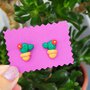 Orecchini da lobo con cactus in fimo, gioielli cactus per regalo bambina, gioielli esotici, orecchini tropicali per l'estate, regalo cactus