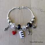 Bracciale pianoforte fimo note musicali 