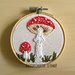 MINI Ricamo in telaio - embroidery Funghi rossi - ricamato - idea regalo cornice - miniature kawaii