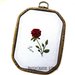 Ricamo in telaio - ottagonale - Rosa borgogna e scritta "love" - idea regalo fidanzata - mamma - kawaii