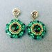 Orecchini smeraldo con drop beads