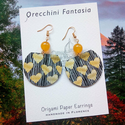 orecchini pendenti fantasia cuori d'oro orecchini pendenti fantasia cuori d'oro