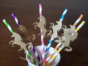 Cannucce di carta biodegradabili tema unicorno festa bambina compleanno arcobaleno unicorno decorazioni oro colori arcobaleno cannucce bicchieri piatti per feste fatto a mano personalizzato nascita battesimo originale
