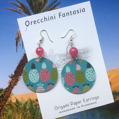 orecchini pendenti fantasia ananas orecchini pendenti fantasia ananas