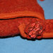 Borsa e portafogli di lana cotta color mattone