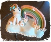 Cake Topper Unicorno Arcobaleno