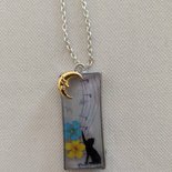 Collana Gatto Con Pendente In Pietra Di Luna | Argento 925 Per Donna | Gioiello Elegante Con Catena 40+5 Cm