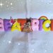 Banner nome Beatrice, lettere imbottite e cerbiatto