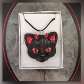Collana Demon Cat - Rosso