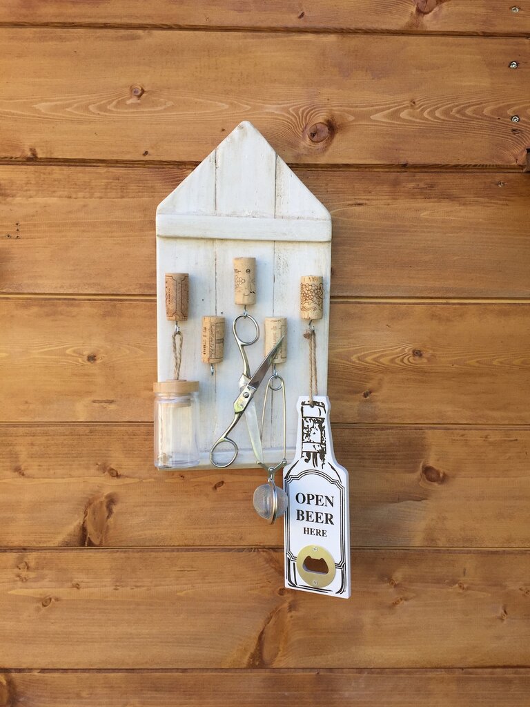 Portachiavi Da Parete In Legno Con Motivo Montagna - 5 Ganci In Lega, Dimensioni 30x19 Cm, Per Ingresso E Cucina
