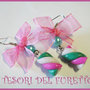 Orecchini SPUMONI MARSHMALLOW dolcetti rosa verde acqua fimo cernit