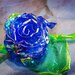Rosa Blu effetto vetro interamente fatta a mano