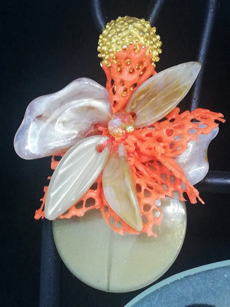 Orecchini Pendente Michael Michaud Fiore D'arancio In Bronzo Con Perle – Nuovi