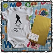 THE QUEEN, Freddie Mercury body bebe, dipinto a mano, body personalizzati, vestiti neonato, tutte le taglie