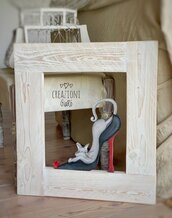 Quadro in legno con gatto by Creazioni GiaRó  Ⓒ