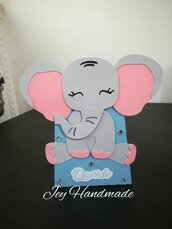 Scatolina scatoline box segnaposto porta confetti bomboniera compleanno festa bimbo bimba anni elefantino elefante