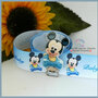 Lotto Clip baby topolino in resina + nastro stampato  grosgrain