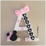 Iniziali in legno alte 11cm personalizzate a tema #Minnie e #Topolino.