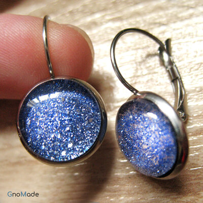 ORECCHINI BASIC A MONACHELLA 5 - glitter azzurro + acciaio nichel free ORECCHINI BASIC A MONACHELLA 5 - glitter azzurro + acciaio nichel free