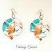 Paper earrings flower fusion