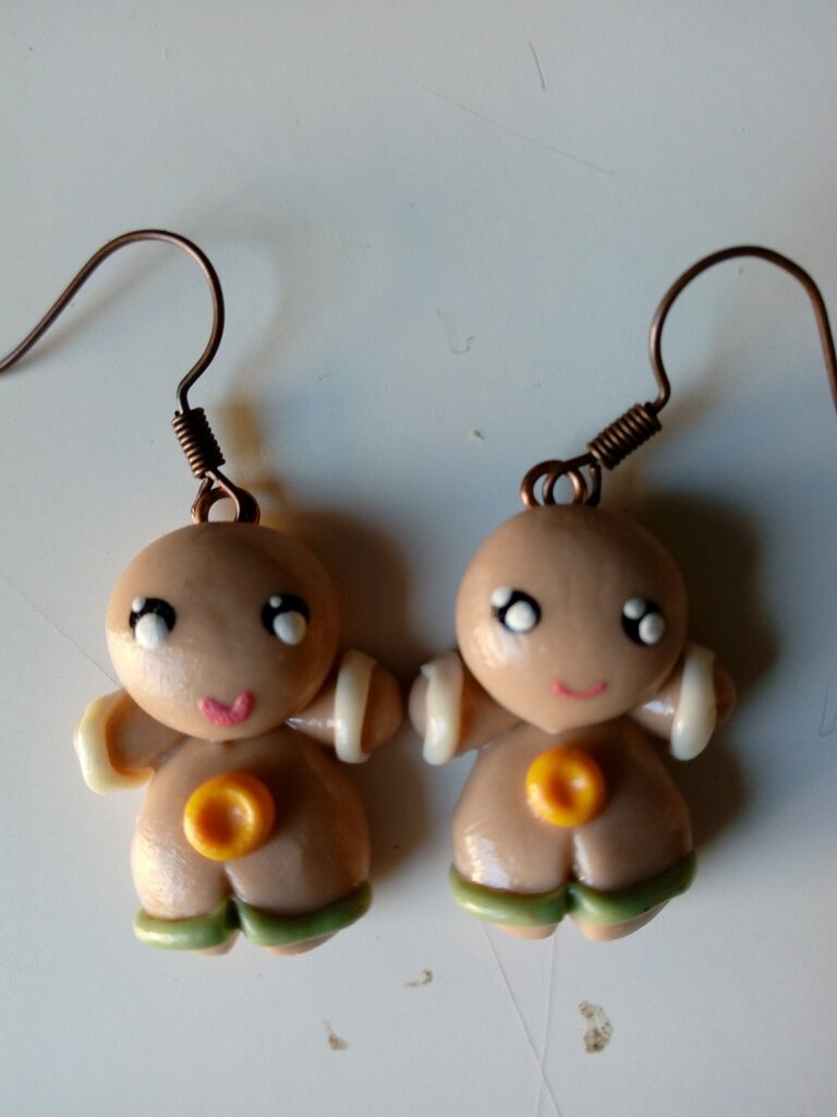 Orecchini Uomo Omino Di Pan Di Zenzero In Argilla Polimerica – Gioielli Originali Fatti A Mano Per Natale