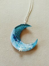 LUNA MARINA HANDMADE NECKLACE WITH MOON AND WHOLE