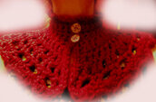 Scaldacollo, mantella, coprispalle,shawl -Scaldacollo uncinetto in pura lana con bottoni dipinti a mano