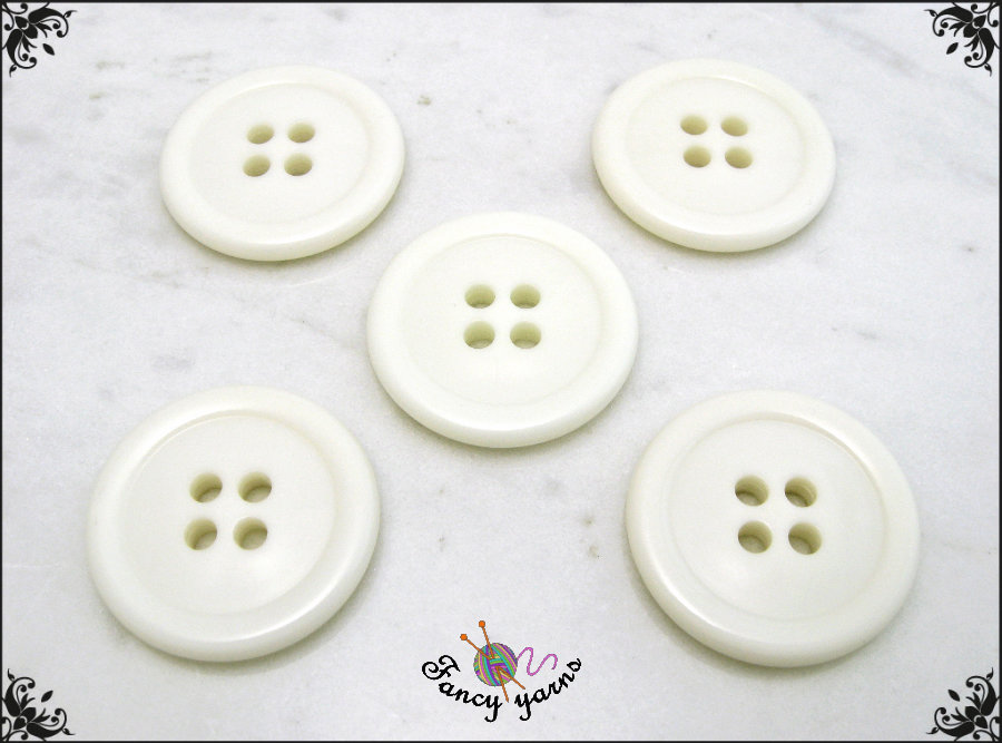 Prym Bottoni In Poliestere Per Bambini – 15 Mm, Bianco, 4 Pezzi, 2 Fori, Serie Kids - 6