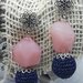 Orecchini pendenti "Filigrana e Uncinetto"  argento, blue e rosa