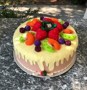 Copritorta decorato, torta di frutta