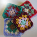 Granny square,applicazione uncinetto,quadrato della nonna, piastrella lana, set 5 pz