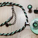 COLLANA WEB 2 + ORECCHINI IN OMAGGIO - verde menta e nero - nichel free