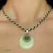 COLLANA WEB 2 + ORECCHINI IN OMAGGIO - verde menta e nero - nichel free