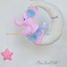 Giostrina neonata elefante sulla luna/Giostrina culla elefante rosa/Giostrina feltro elefante rosa/decoro cameretta neonata/Regalo neonata
