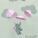 Giostrina culla neonata elefante/Giostrina nuvole e ombrelli/Decoro cameretta elefante/Regalo neonata/Giostra da appendere/Elefante feltro