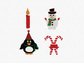 Set 4 design natalizi, ricamo digitale, christmas embroidery design. INSTANT DOWNLOAD
