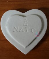 Gessetti artigianali a forma di  Cuore  E' NATO Bomboniera Compleanno, Segnaposto, nascita