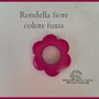 Rondella fiore in legno -Fuxia-