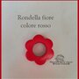 Rondella fiore in legno -Rosso-