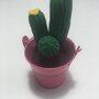 Amigurumi cactus uncinetto pianta grassa in vaso metallo, cotone, idea regalo crochet decorazione casa