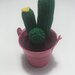 Amigurumi cactus uncinetto pianta grassa in vaso metallo, cotone, idea regalo crochet decorazione casa