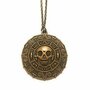 Collana medaglione d'oro Azteco di Cortez Pirati dei Caraibi tono bronzo Jack Sparrow Elizabeth Swan Maledizione Prima Luna Teschio